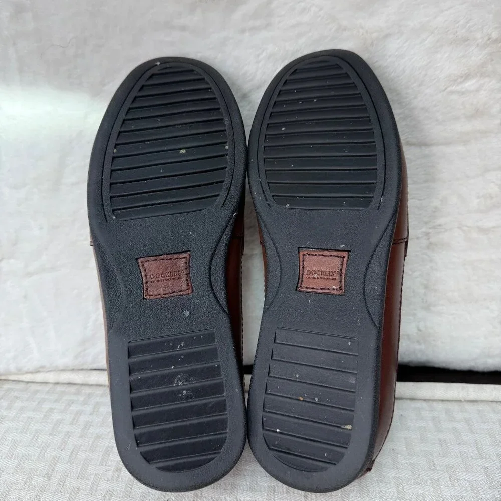 Dockers Mens Tassel Loafers Brown Leather Size 9.5M Slip-on